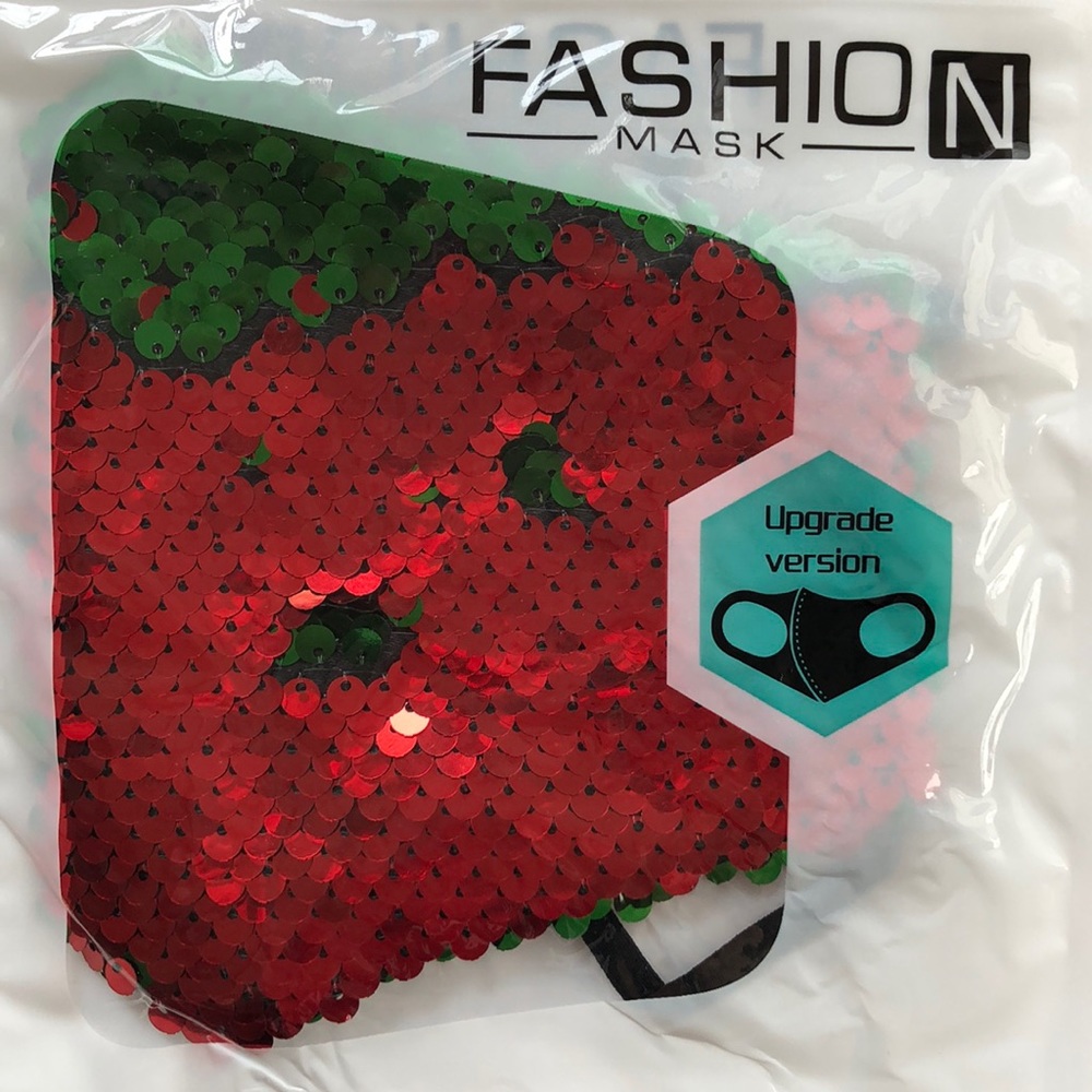 Sequined Reversible Face Mask with Adj Ear Loops
